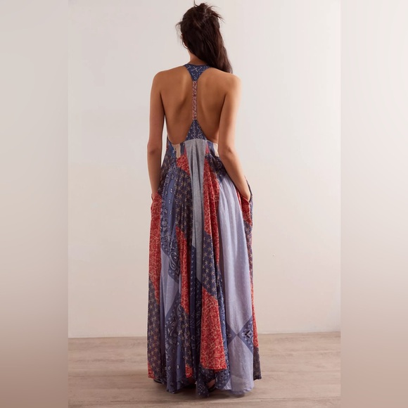 FP We The Free Heritage Maxi Dress in Americana Combo XS/S - Picture 4 of 8